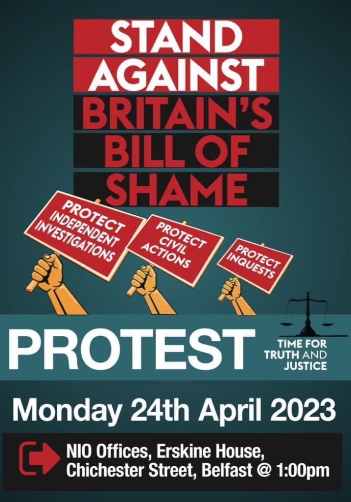 Time for Truth Campaign Families Protest 24th April 2023